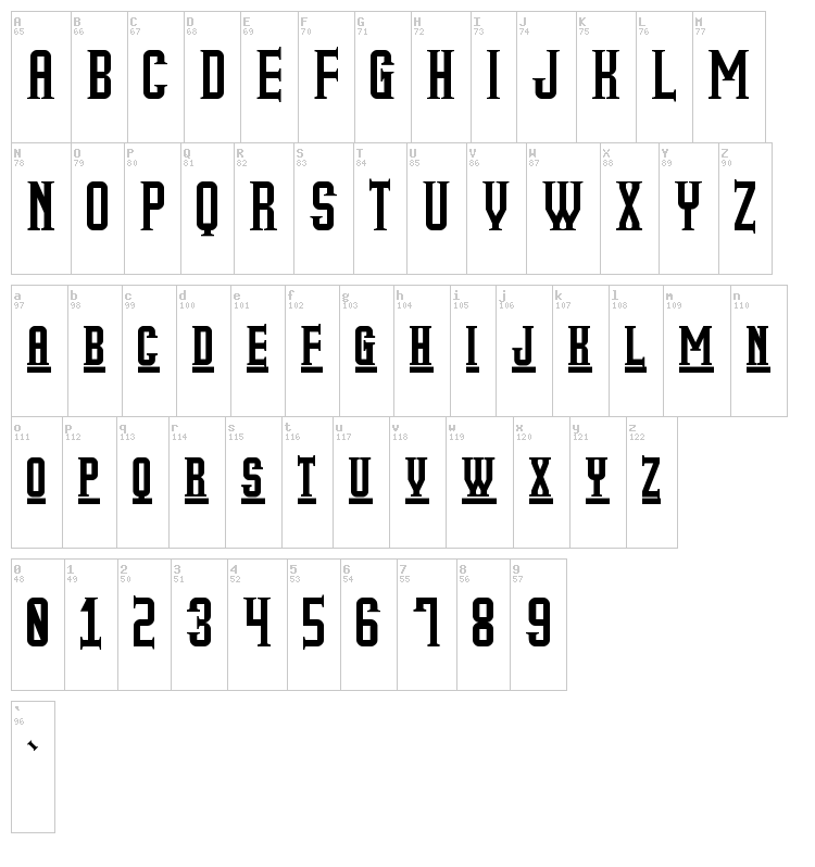 My Older Life St font map